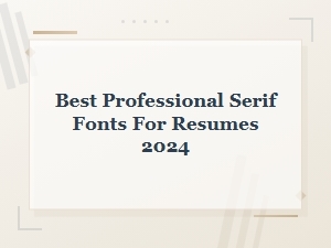 Best Professional Serif Fonts for Resumes 2024